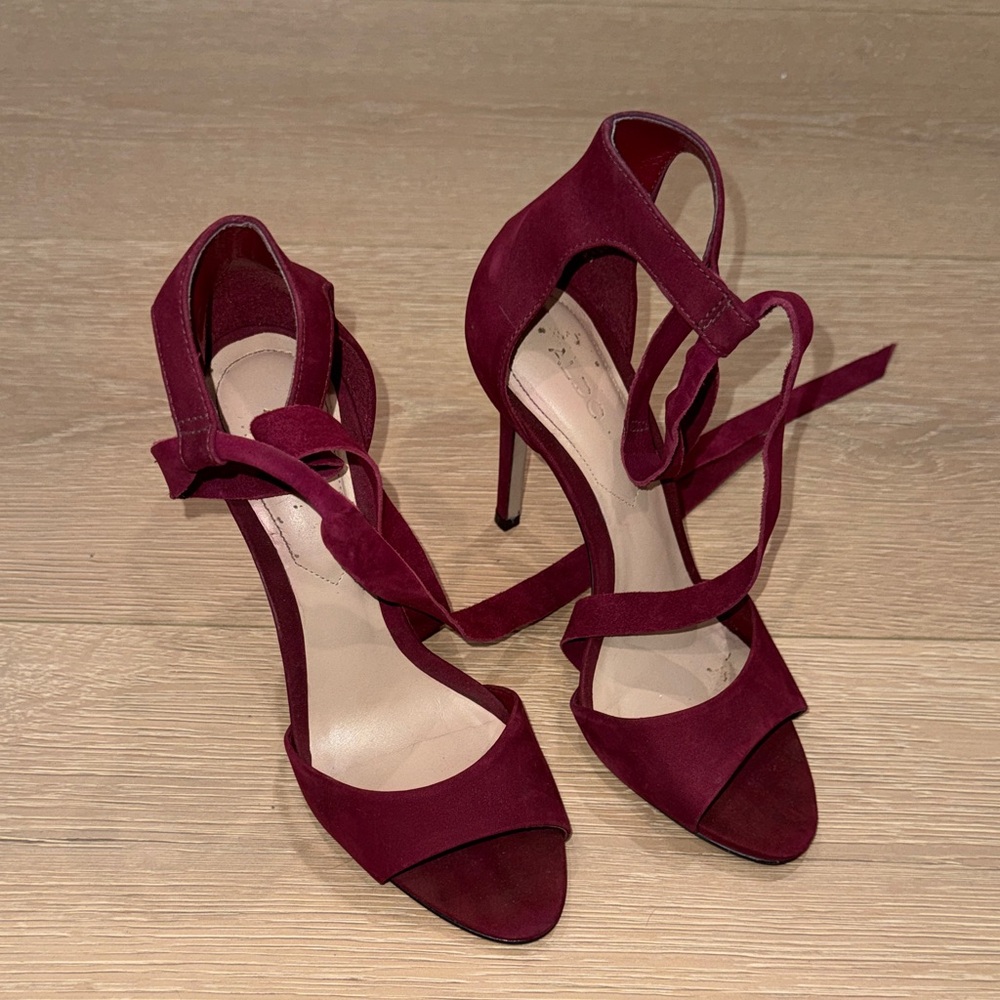 Aldo Deep Red Strappy Heels